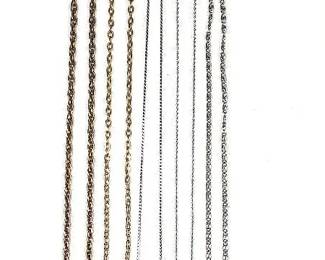 Goldtone and Silvertone Chain Necklaces