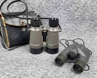 2 Pairs Binoculars Minolta Pocket EZ, Vintage 4 x 40 with Case