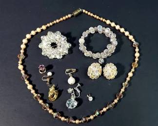 Vintage Aurora Borealis and Rhinestone Jewelry