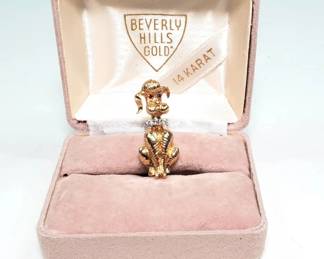 14K Gold Poodle Pin