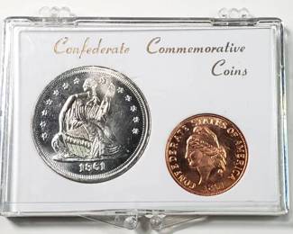 Confederate Commemorative Penny and Half Dollar Coins