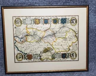 Frances Loire Wine Map Framed Vintage Print