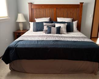 Mission style king size bdrm suite. Mattress from Original Mattress Factory