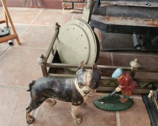 Bull dog figurine, Golf figurine door stop