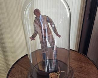 Vintage figure of a Pedler, Folk Art, Under Glass dome