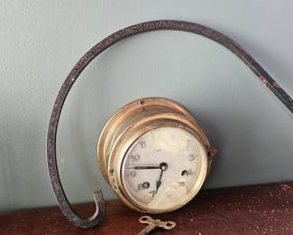 small nautical clock, nautical clock with key