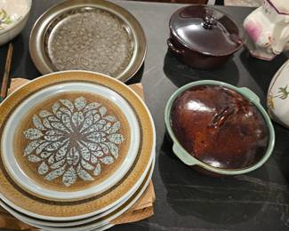 Franciscan Earthenware "Nut Tree" Dinner Plates, Casserole Dishes