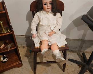 Vintage Doll, Small Wood Chair