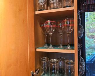 Christmas wine glasses, Christmas highball glasses