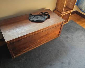 Wooden chest, Wood baskets with handle cutouts, Fanny pack