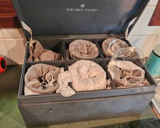 Steuben crystal steamed glassware set of 6