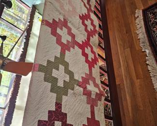 large quilt in warm tones