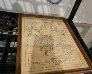 Vintage Famed Map of Scotland