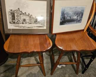 Framed Artwork, Wood Chairs
