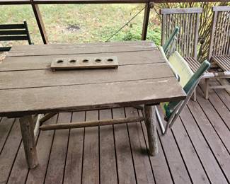Hand crafted picnic table and chairs