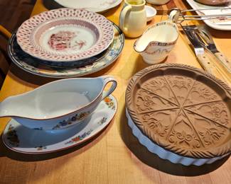 Terracotta Cookie Plate, Tart dish, gravy boat, covered ceramic pots