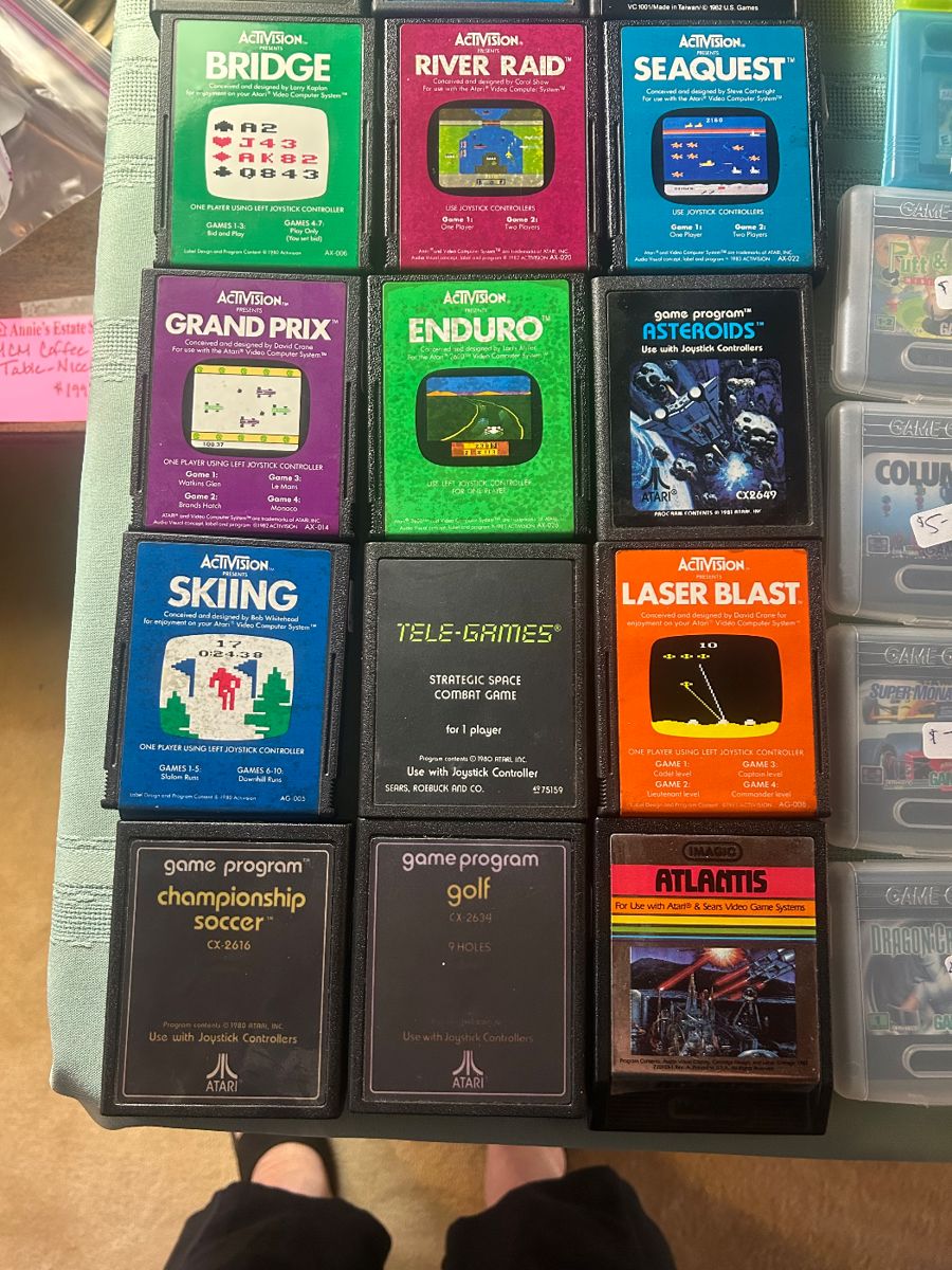 Vintage video cartridges, Sega Genesis, Jaguar, Sega Game Gear, Atari and Game Boy