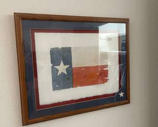 Framed Texas flag watercolor