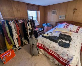 Front bedroom. Vintage clothing, bags & shoes.