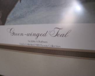 Signed & Numbered Limited Edition John A Ruthven "Green-Winged Teal" Ducks Unlimited Flyway Collection