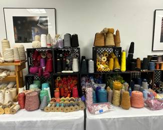 Yarn - all different kinds of colors and types of yarn, including cotton, wool and linen
