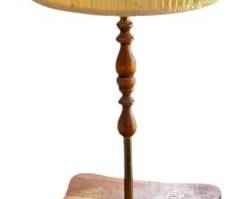 Vintage Solid Wood Floor Lamp Side Table