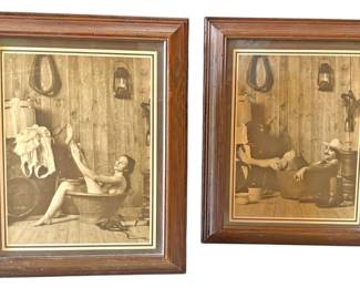R. Hendrickson Sepia Western Bathing Prints