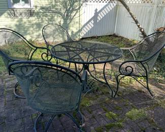 Metal outdoor table and chairs