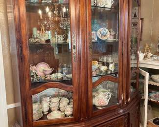 Beautiful large dish cabinet full of awesome pieces