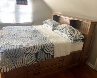 King size oak Captain's Bed