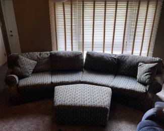 Best Home Furnishings brand 2-piece sectional with storage ottoman