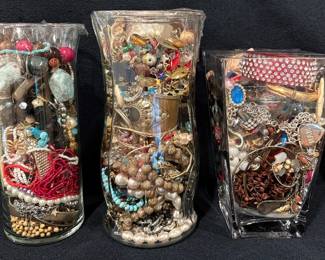 Sealed Large Vases of Jewelry