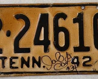 Dale Carter Autograph Tennessee License Plate Kansas City Chiefs #34