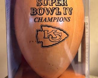 KC Chiefs Super Bowl Wooden Football