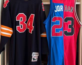 Walter Payton 1975 Throwback Jersey Chicago Bear • Michael Jordan Dual Jersey Chicago Bulls 