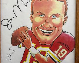 Joe Montana Chiefs Football NFL Autographed Art 
