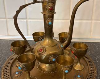 Arabic Brass Tea Set 