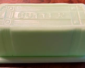 Jadeite Covered Butter 