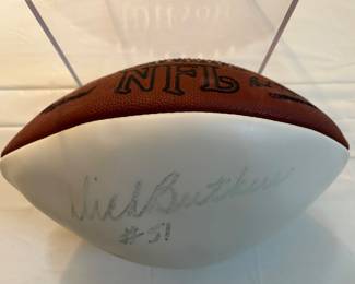 Dick Butkus NFL HOF 1979 Chicago Bears Autographed Football / Signed #51