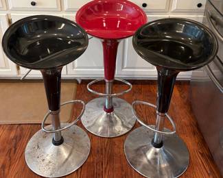 Retro Bucket Chrome Barstools 