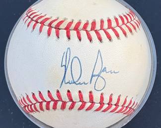 Nolan Ryan Autographed Signed Baseball MLB Hall of Fame Strikeout King • 7 No-Hitters 