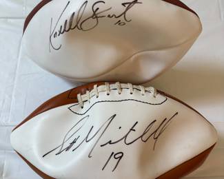 Kordell Stewart & Scott Mitchell Autographed Footballs 