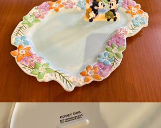 RARE Disney Direct China Mickey Minnie Mouse Hula Tiki Hawaiian Island Dish