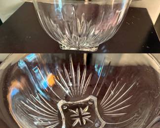 Vintage Hazel Atlas Starburst Pattern, Clear Glass Mixing Bowl