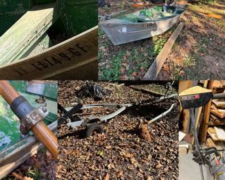 Aluminum Rowboat , Trailer, Minn Kota Motor 
AS-IS
Vintage Oars