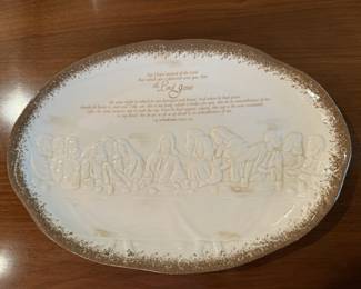 Cracker Barrel Lord Jesus The Last Supper Serving Platter Cream 17" x 11"