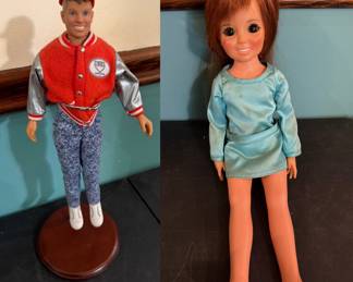 18” Vintage 1970 Ideal Crissy Doll - Blue Dress, Red Hair that Grows