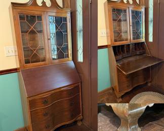 Vintage Chippendale Drop Front Secretary