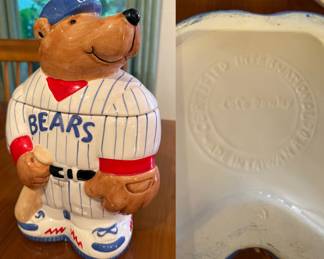 Vintage Certified International Baseball Bear cookie jar designed by CoCo Dowley
