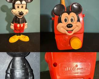 Vintage 70’s Avon Mickey Mouse Bubble Bath Bottle
An Illco Preschool Toy -Walt Disney Windup Music Box Radio